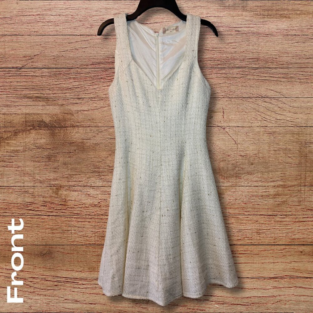 Altar'd State Ivory Tweed Fit & Flare Dress XS - Elegant & Chic